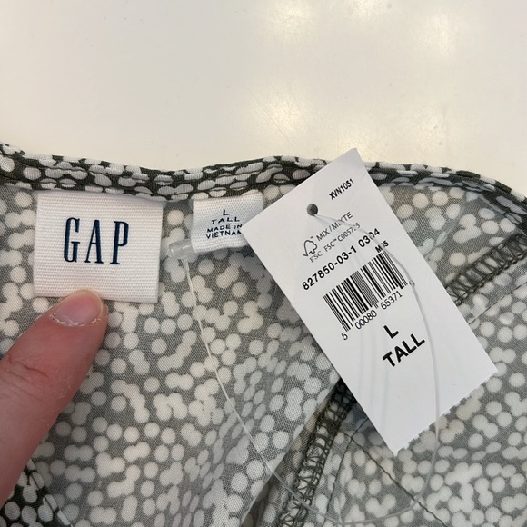 GAP green white sundress NWT, large tall - Picture 4 of 6